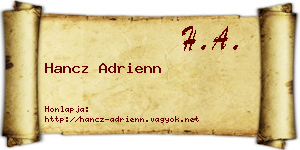 Hancz Adrienn névjegykártya